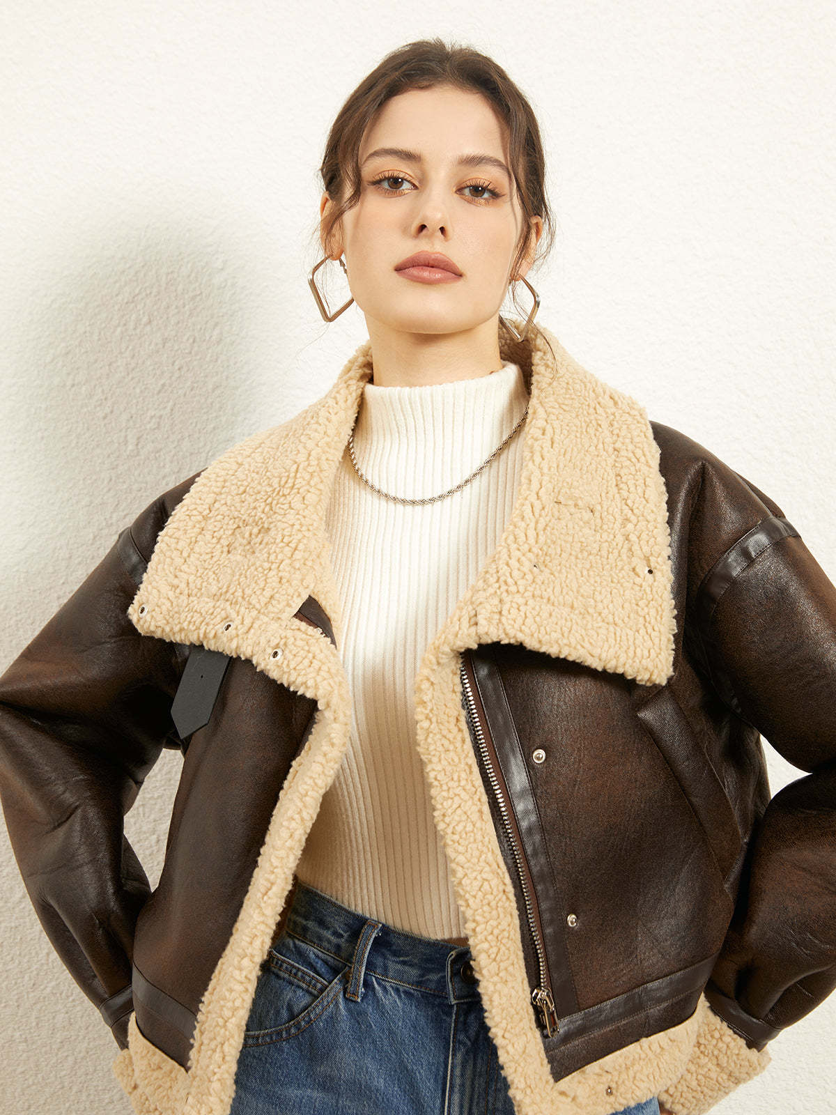 Leisurely Shearling Leather Jacket