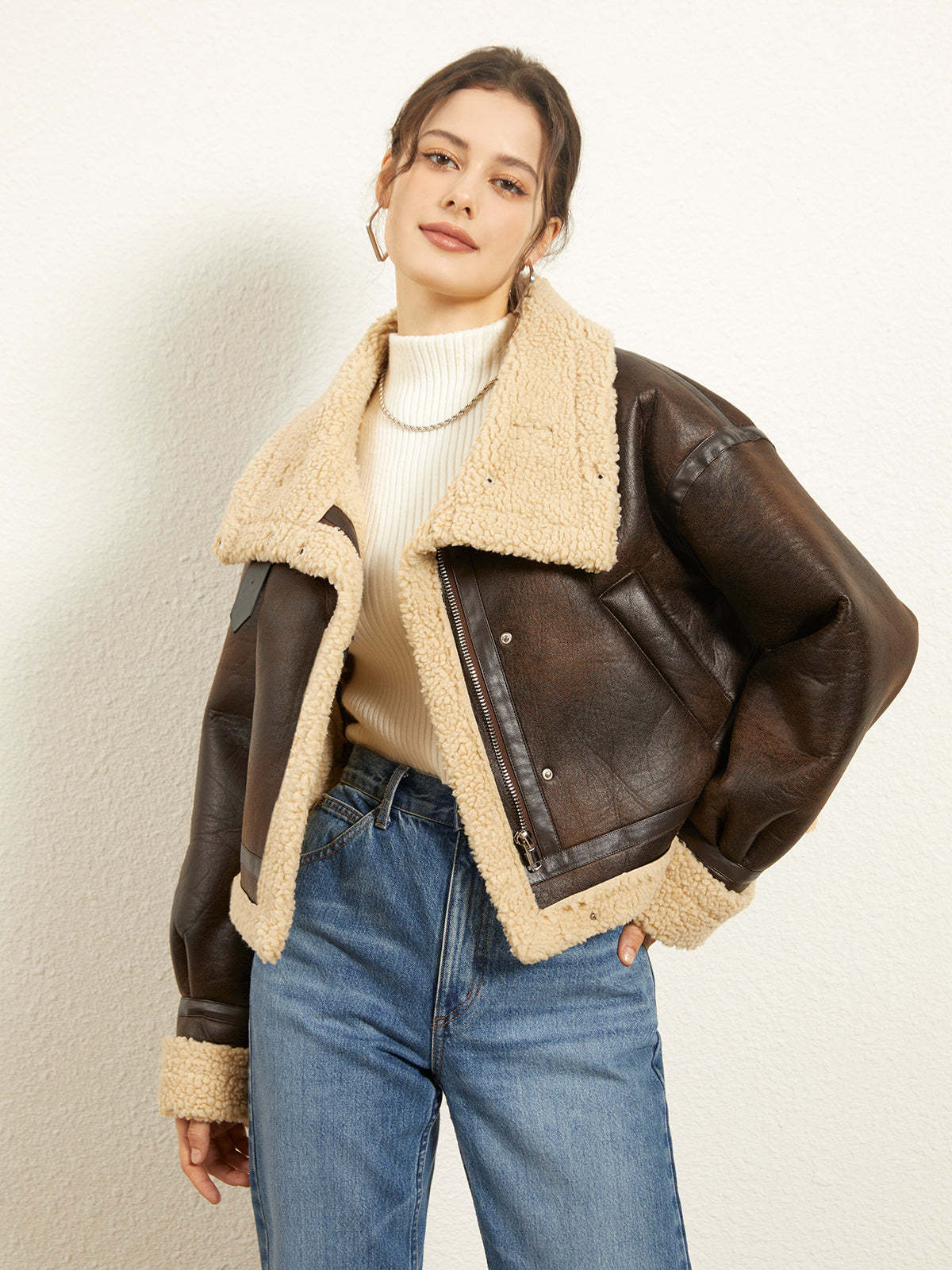 Leisurely Shearling Leather Jacket