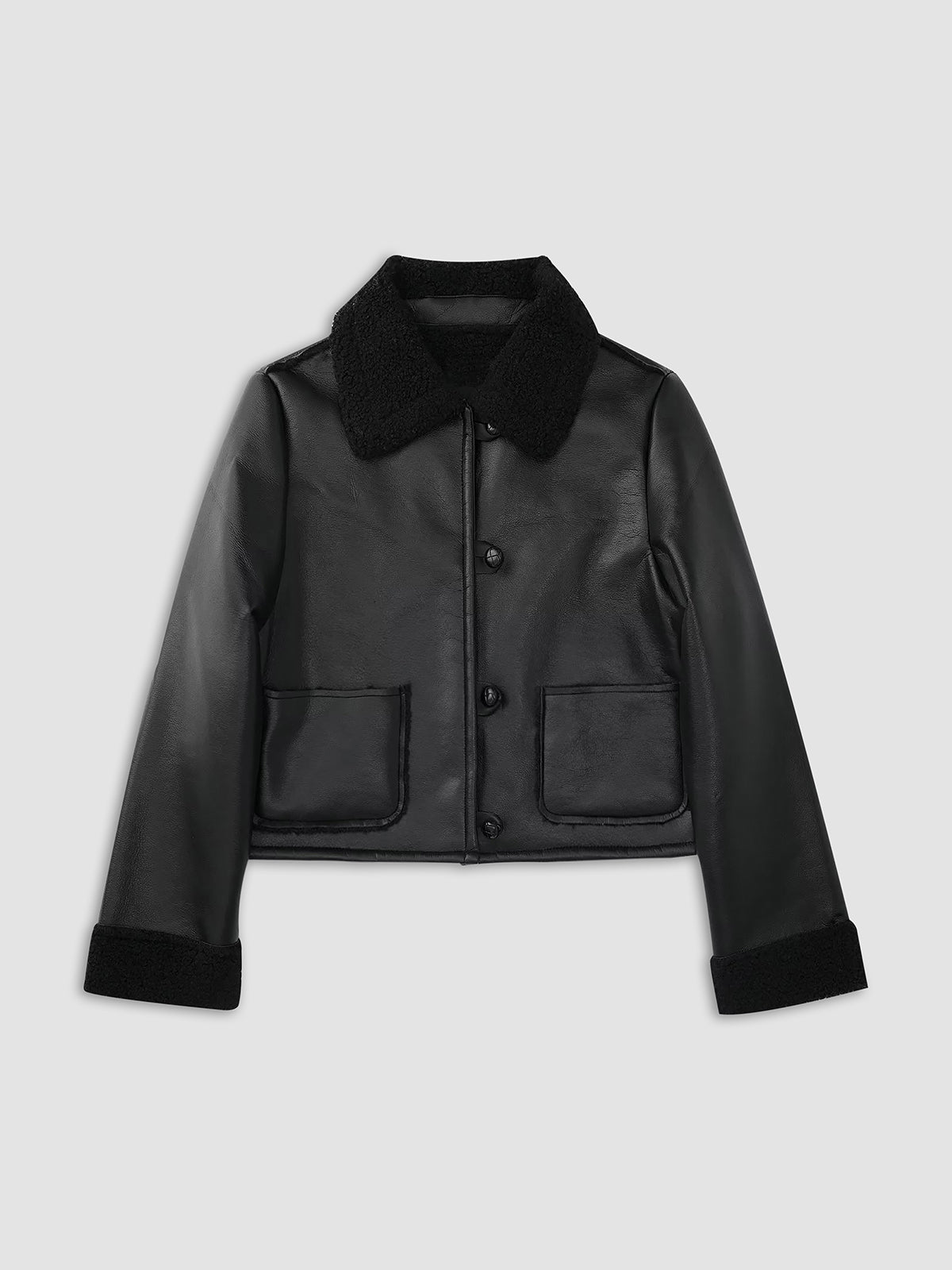 Dark Night Shearling Leather Jacket