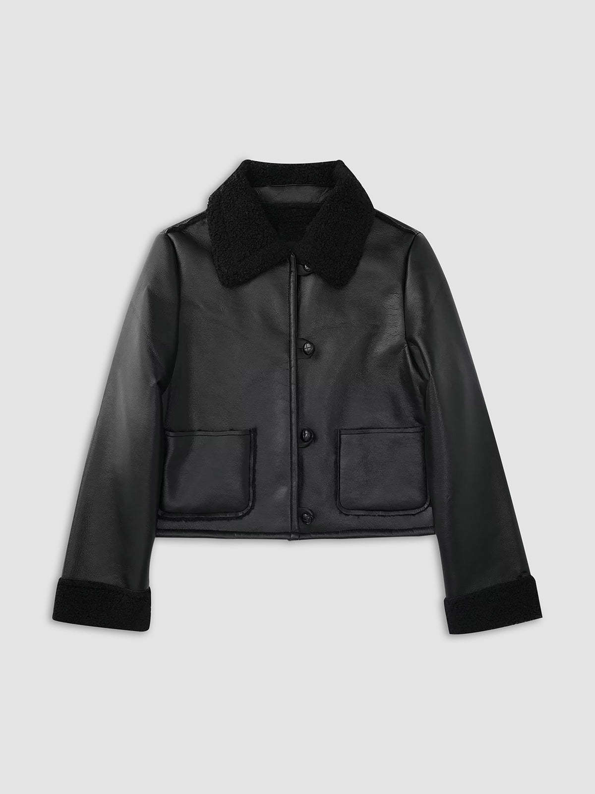 Dark Night Shearling Leather Jacket