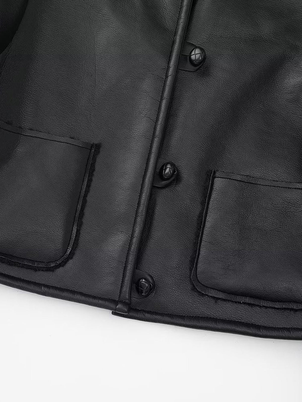 Dark Night Shearling Leather Jacket