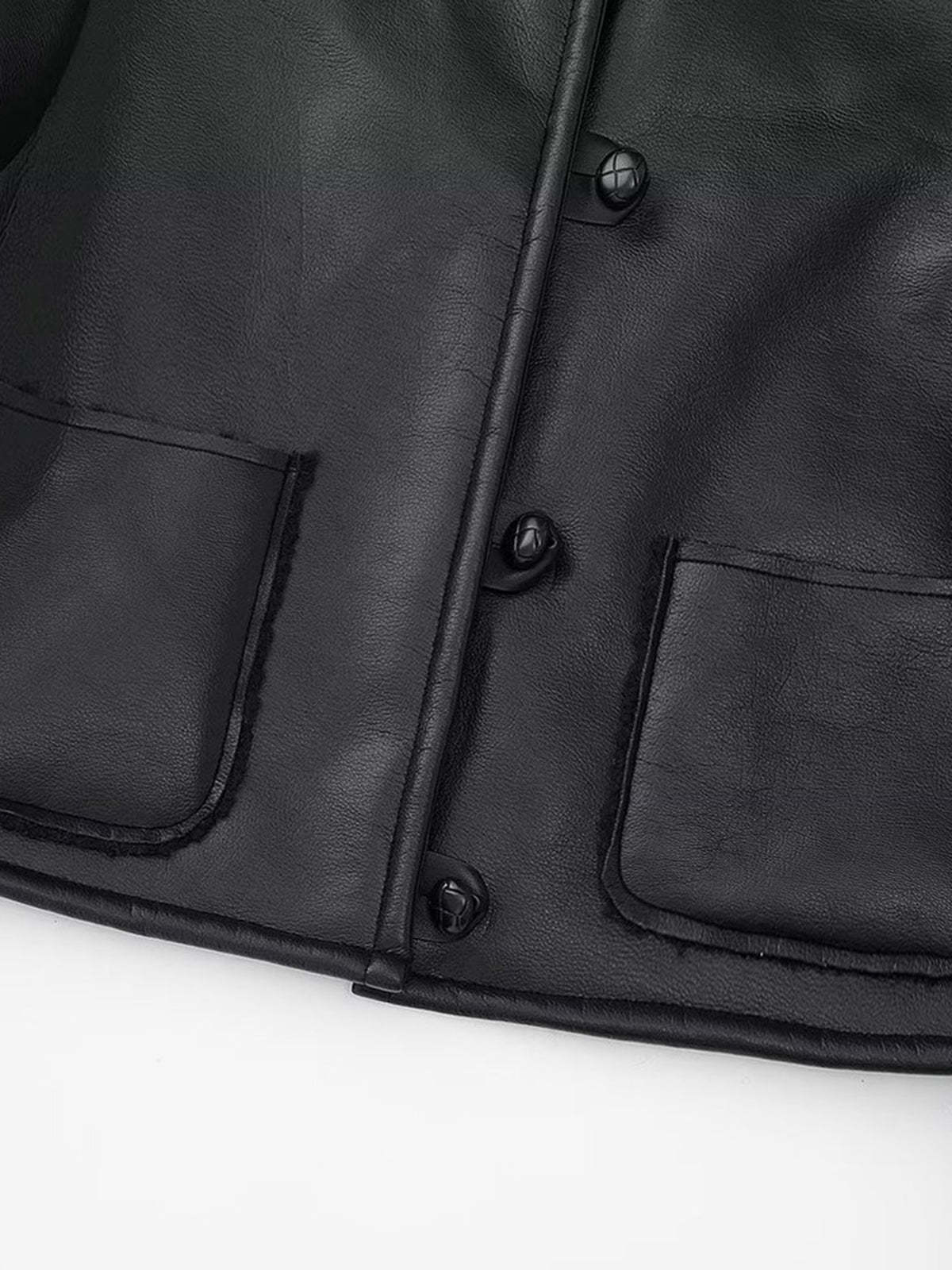 Dark Night Shearling Leather Jacket