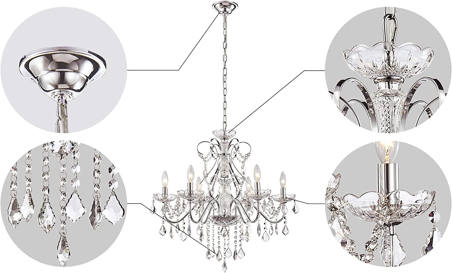 Crystal Chandelier Light Fixture Modern Chandelier Crystal Lighting , 