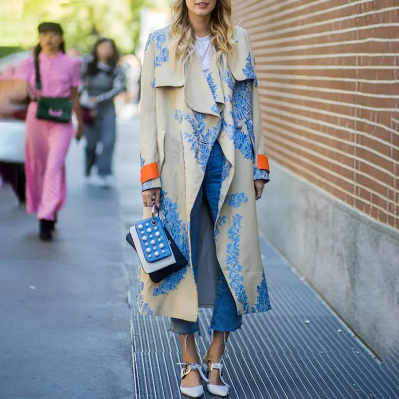 FLORAL PRINT CASUAL LONG SLEEVE COAT