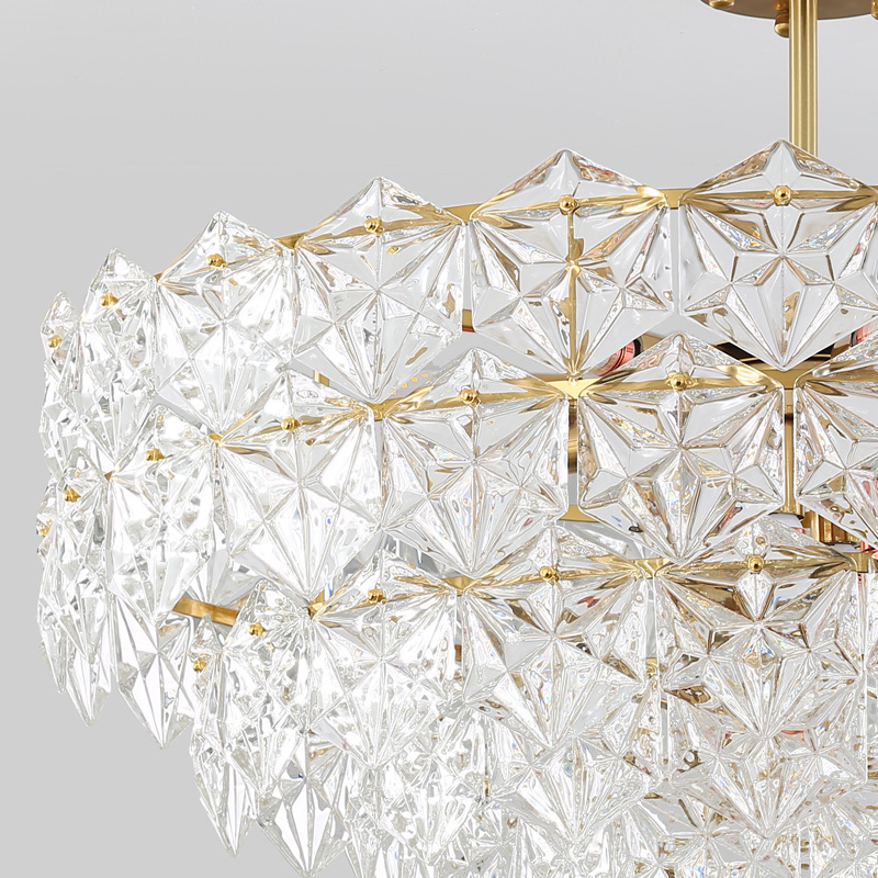 French Crystal Chandelier Living Room Lamp Post Modern Master Bedroom 