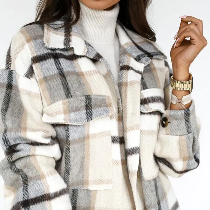 VINTAGE CHECK LAPEL COAT
