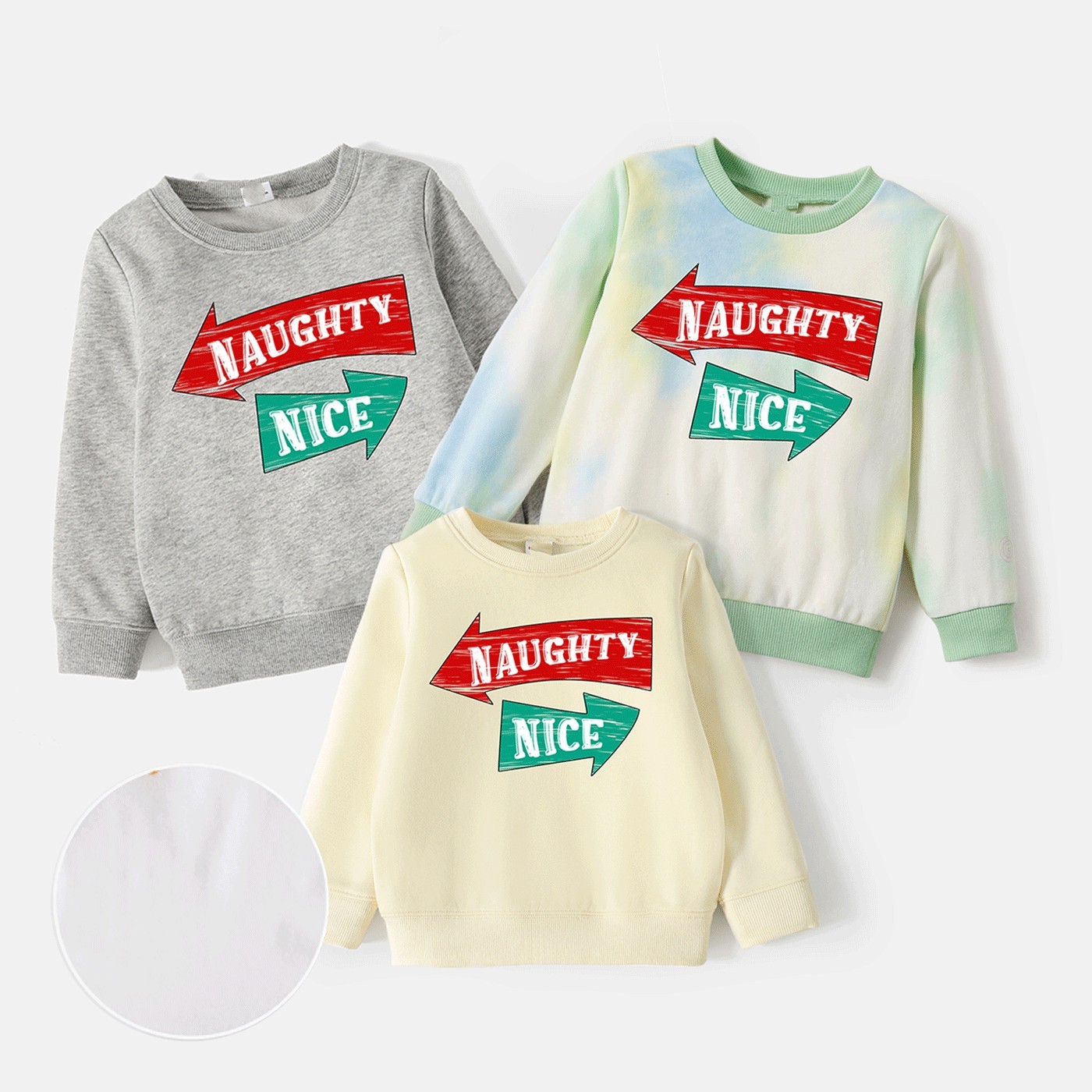 Water Repellent and Stain Resistant Sibling Matching Letter Print Long-sleeve Sweatshirts