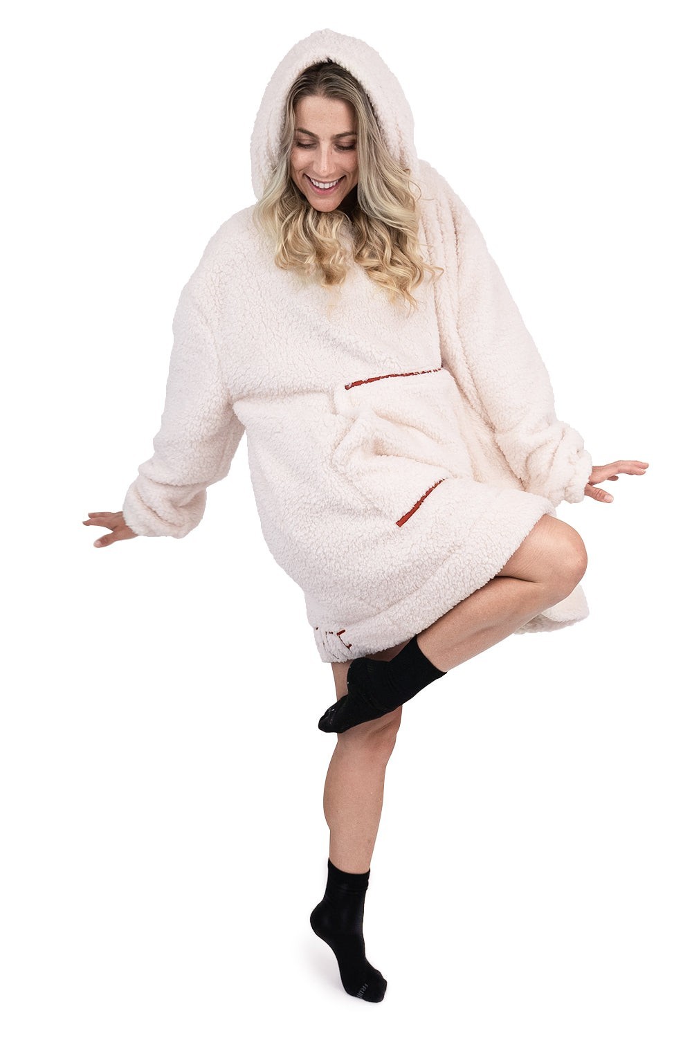 Hoodie Pocket White Short Hoodie Blanket