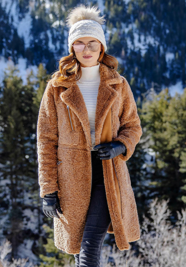 Toffee Faux Fur Tastemaker Zip Coat