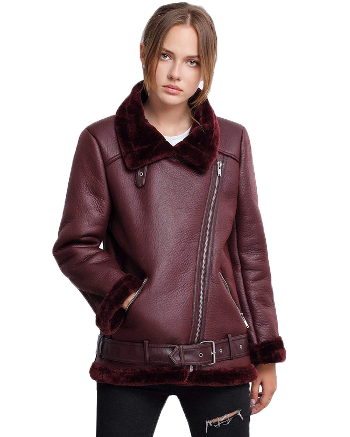 Women's Faux Shearing Moto Jacket