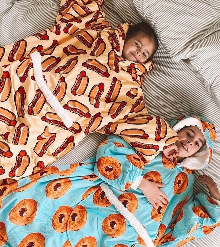 Jump Pocket Mom and Daughter Blanket Hoodie 2-Piece Set