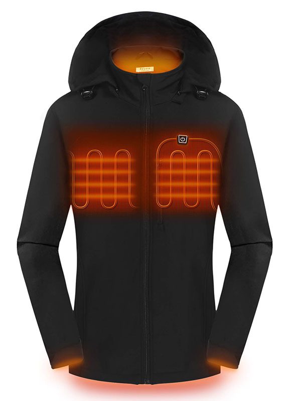 Women's heated jacket, winter windproof jacket, warm jacket with batte