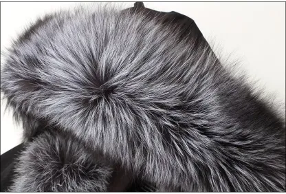 Women's Parka Fox Fur Coats Real Fur Winter Long Black Park Cotton Thi