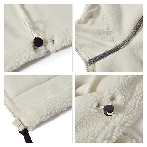 Women's Warm Fleece Sherpa Jackets Hooded Faux Shearling Coats Oversized Winter Teddy Coat Zipper Outwear