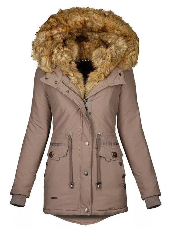 2in1 ladies winter warm jacket leather coat