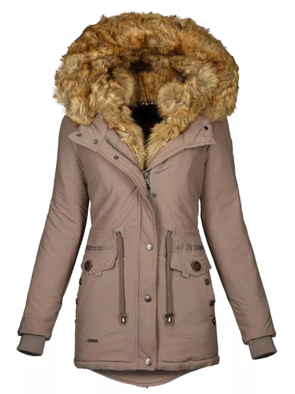 2in1 ladies winter warm jacket leather coat
