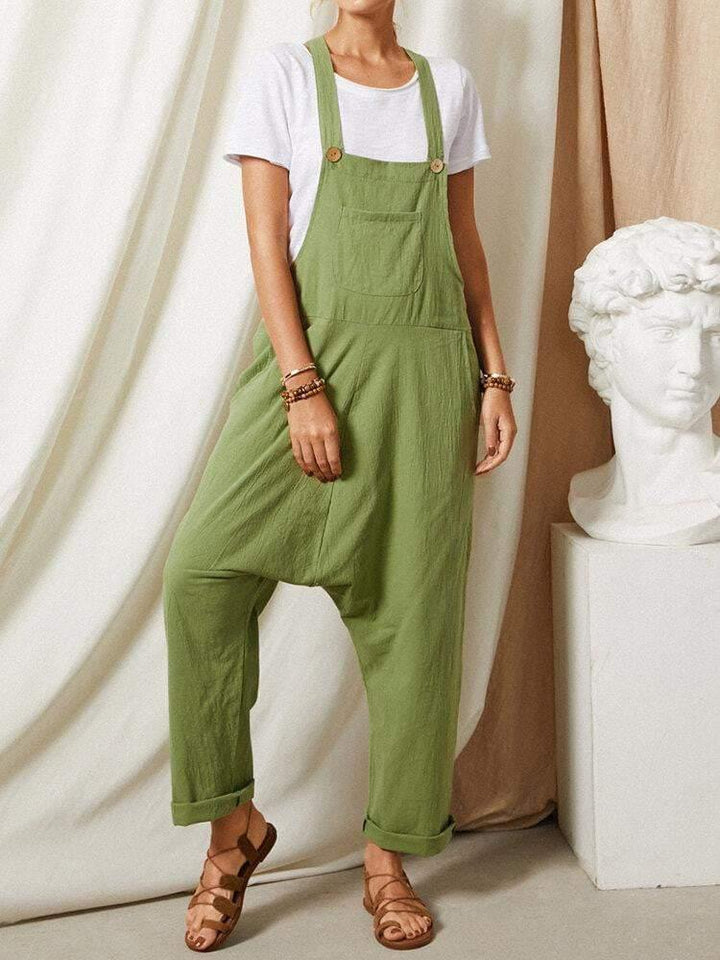 Linen Cotton Loose Casual Loose Jumpsuit