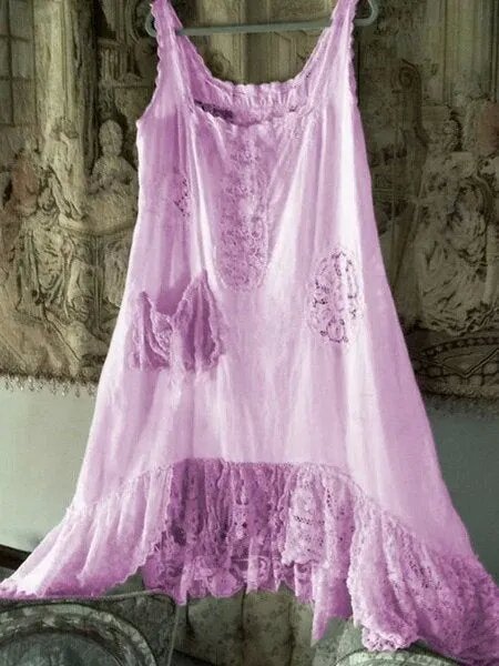 Casual Sleeveless Round Neck Dress