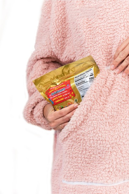 Hoodie Pocket  Blush Pink Short Hoodie Blanket