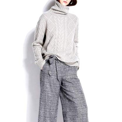 Women's Turtleneck Pullover Female Loose Long Sleeve Tops Winter Thick Knitted Jumper