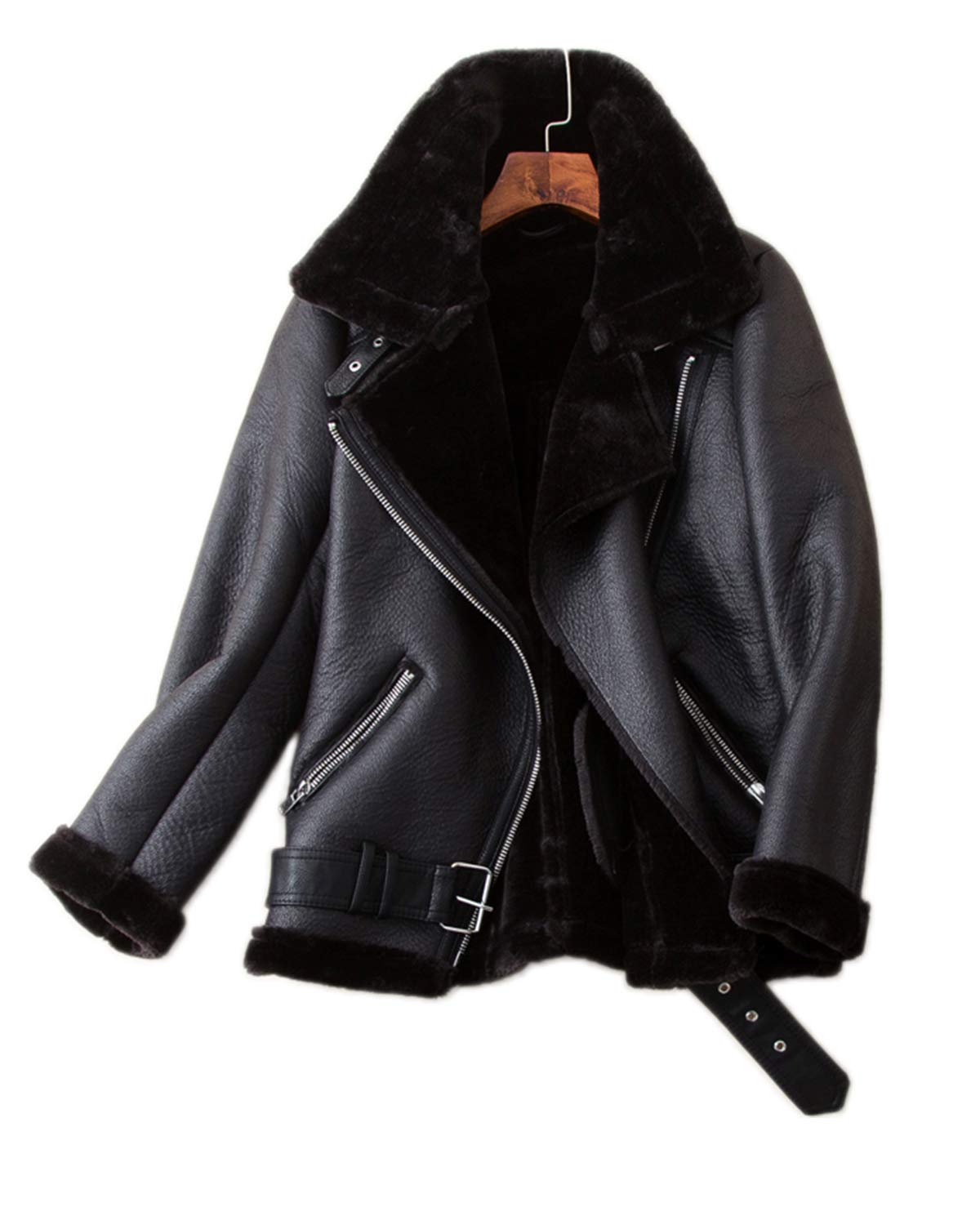 Women's Faux Shearing Moto Jacket