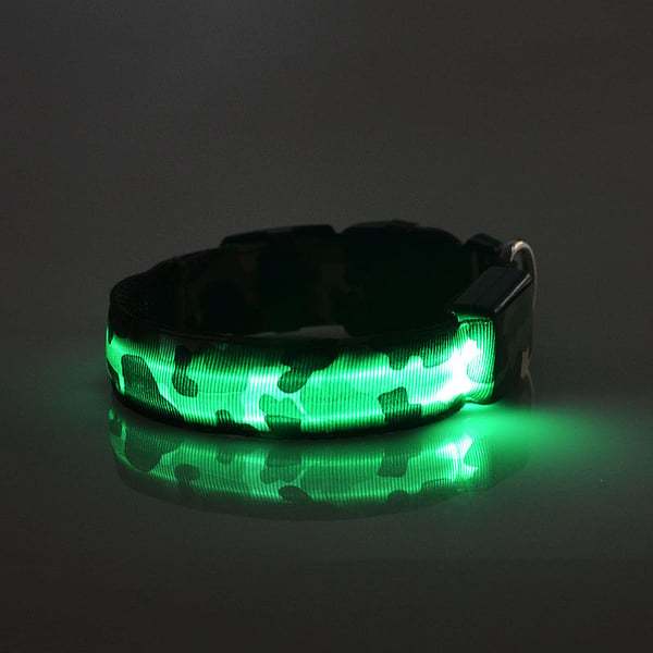 🐶2023 New - 49% OFF🐶Nylon Camouflage Adjustable LED Glow Dog Collar?