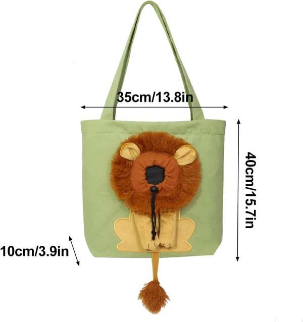 Lion-Shaped Pet Canvas Shoulder Bag
