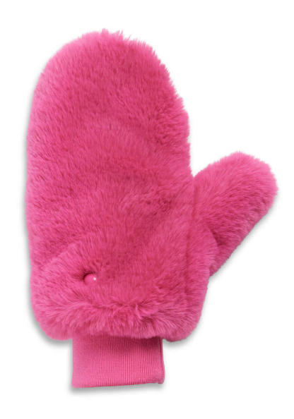 Black Faux Fur Le Mink Convertible Mittens