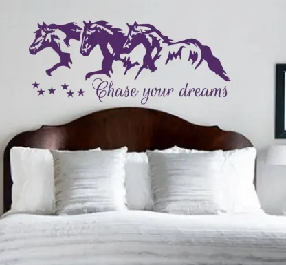 Chase Your Dreams w Horses and Stars - Decal Wall Vinyl Sticker Kids R