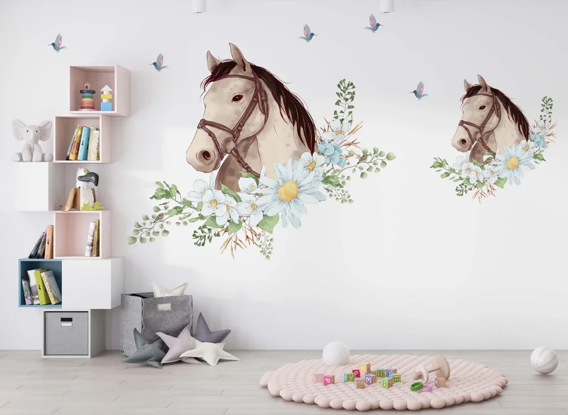 Chase Your Dreams w Horses and Stars - Decal Wall Vinyl Sticker Kids R