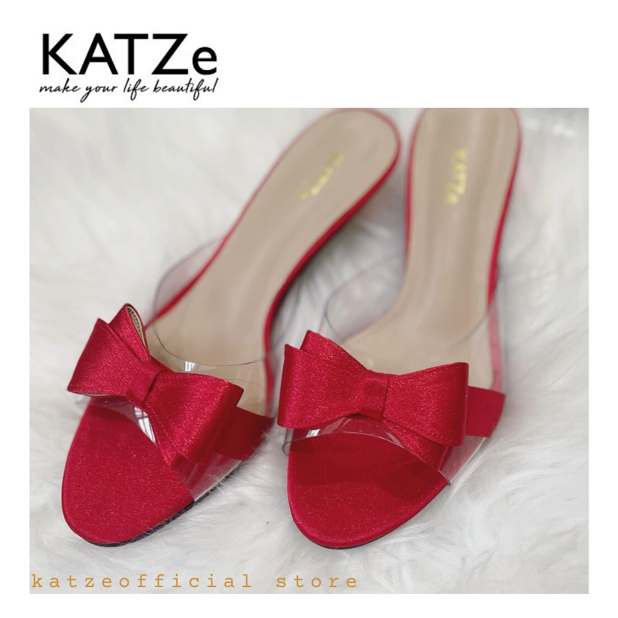 1191 BIG RIBBON SLIM HEEL MULE ｜HANDMADE HEELS｜BLACK｜BEIGE｜RED
