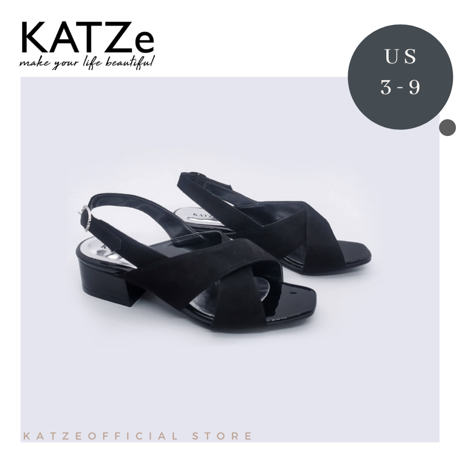 240 KATZe Low Heels | Handmade shoes | Black | Green