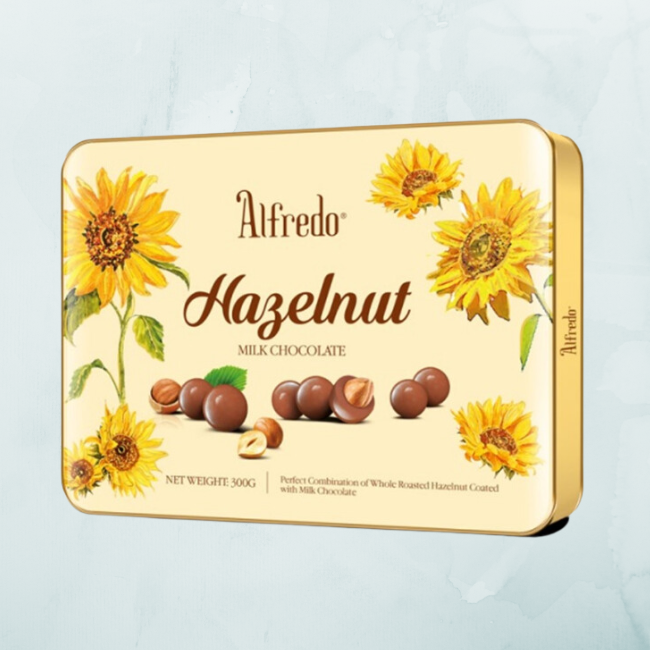 Alfredo Tin Flower Series Hazelnut Milk Chocolate