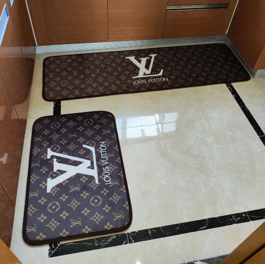 【代金引換 ★ 送料無料】ツーピースキッチン吸油マット、バスルームトイレ滑り止めフットマット、ドアマット