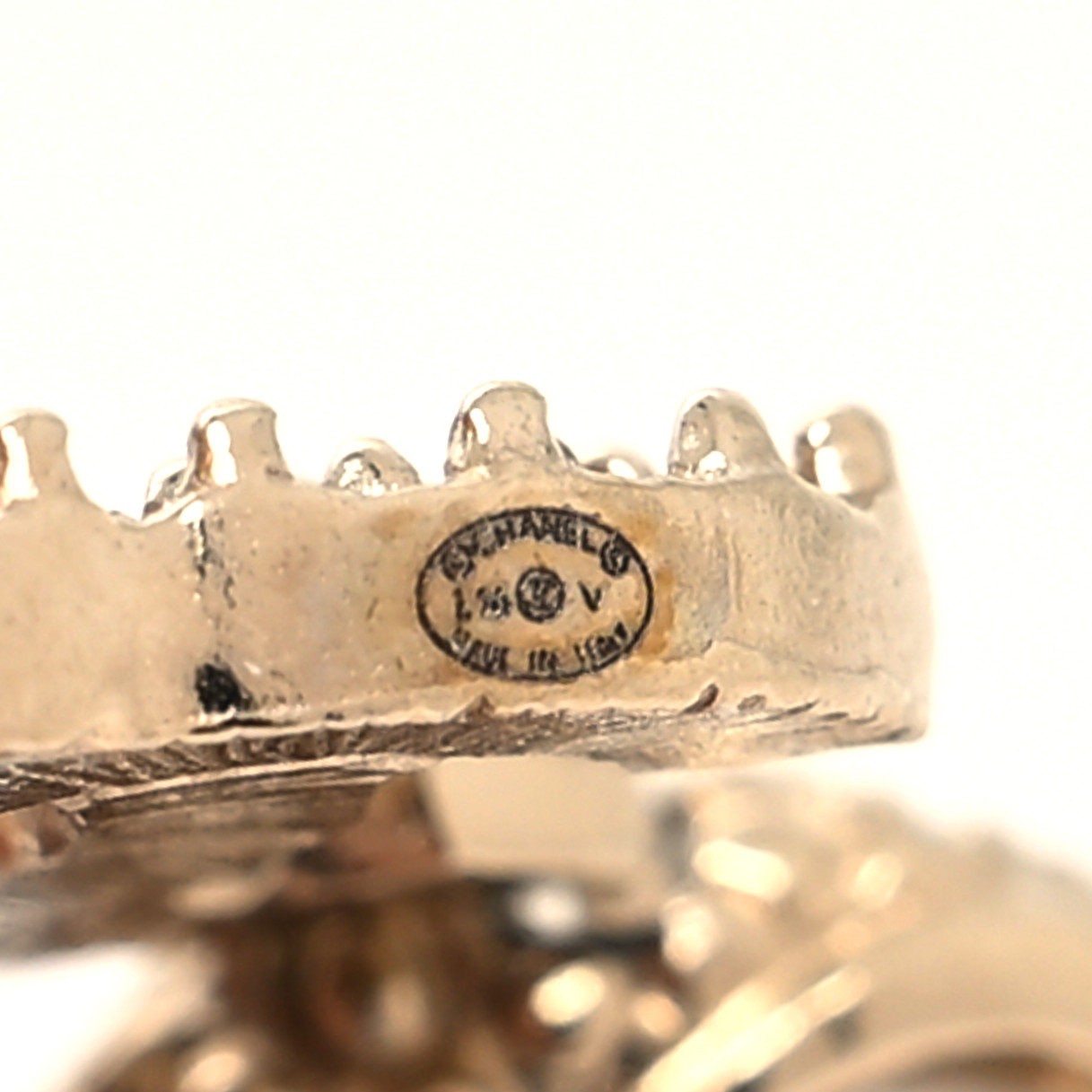 Chanel Crystal CC Bow Drop Earrings Gold image 4 of 5