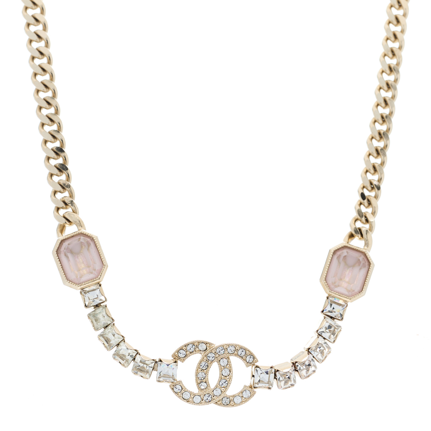 Chanel Crystal CC Choker Gold Pink image 1 of 3