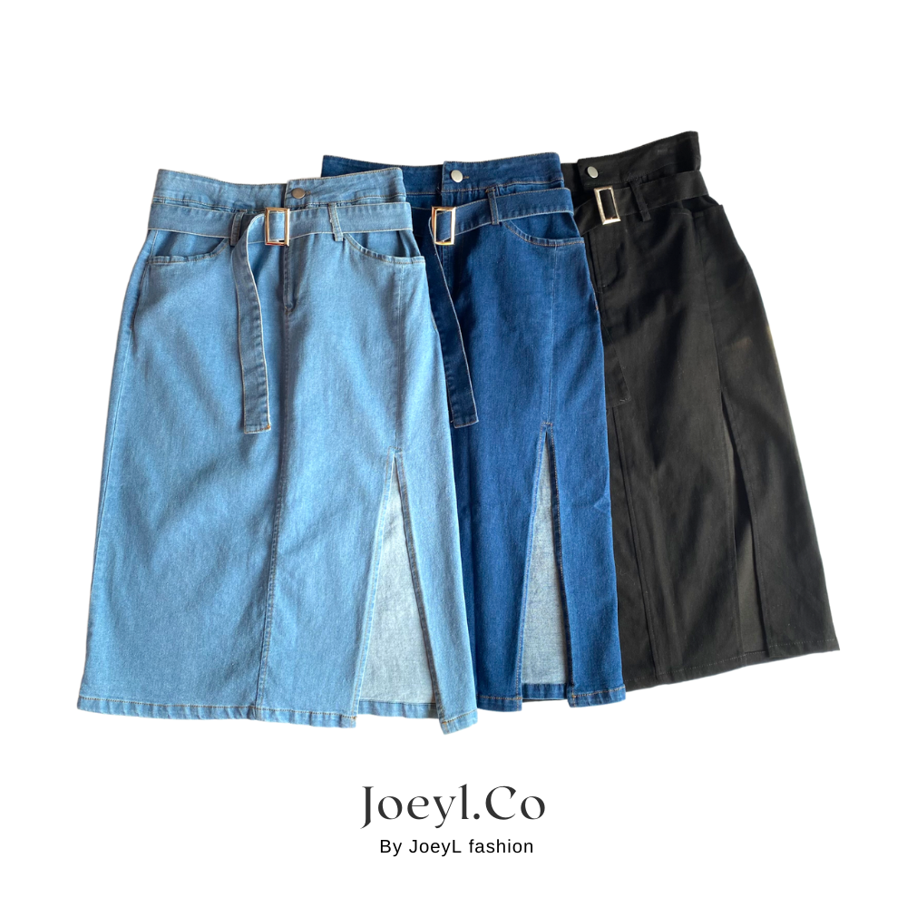 Joeyl.Co-Denim denim skirt with slit