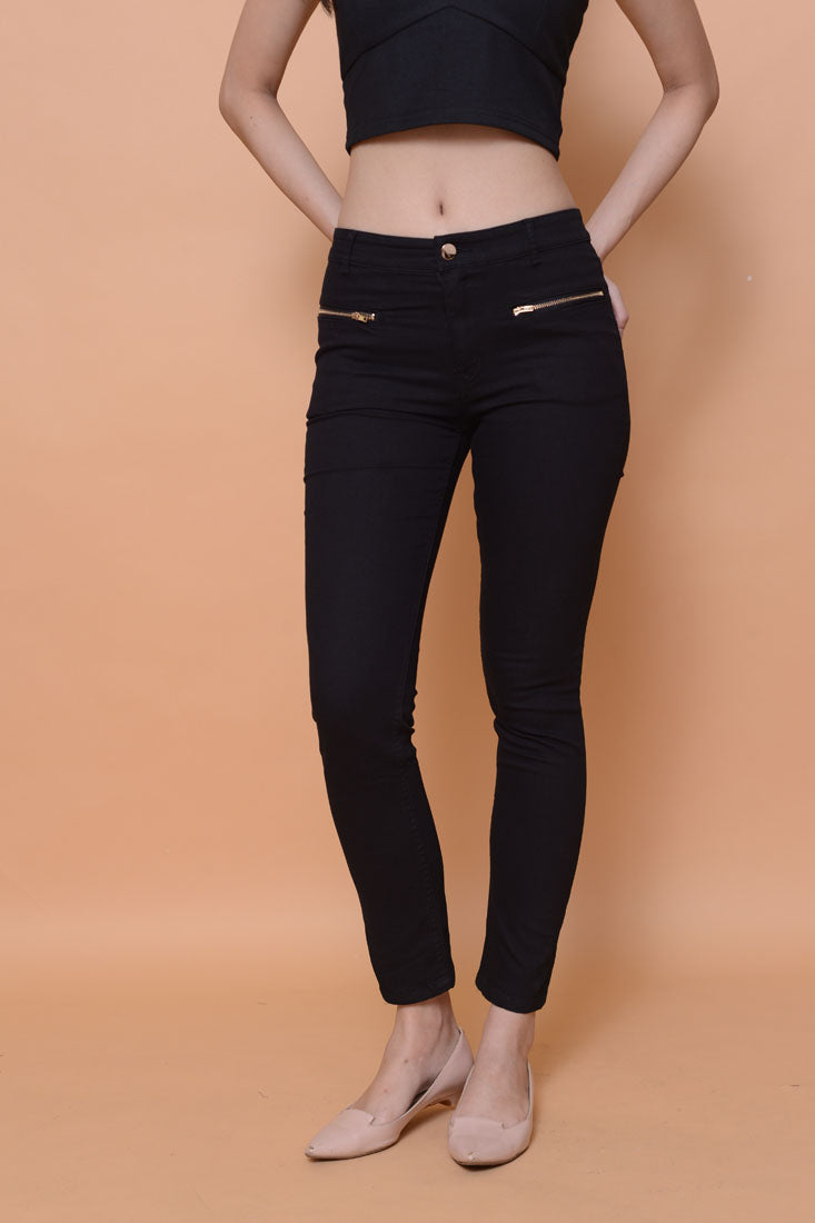 Collection-Stretchable cotton jeans  in black