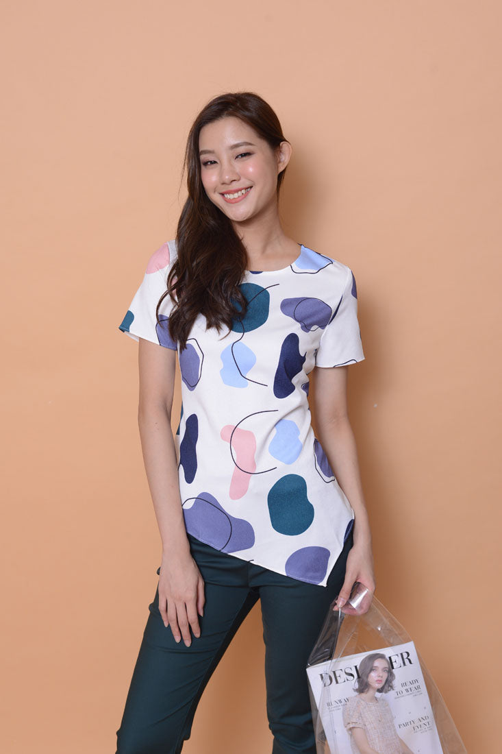 Collection-Abstract prints top  in white
