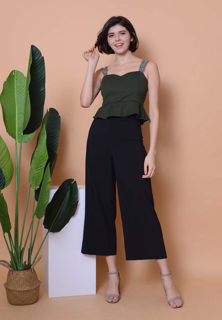 Casual – Double Strap Crop Top in Green