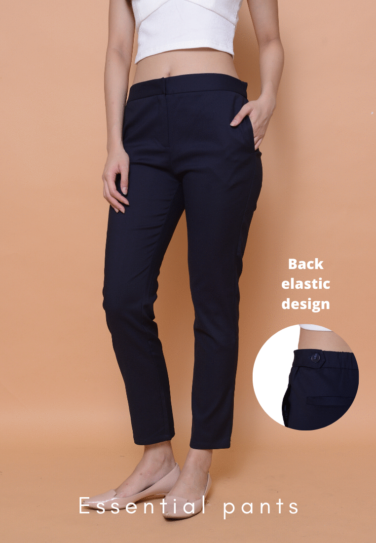 Collection- Daily tab details trousers in Navy