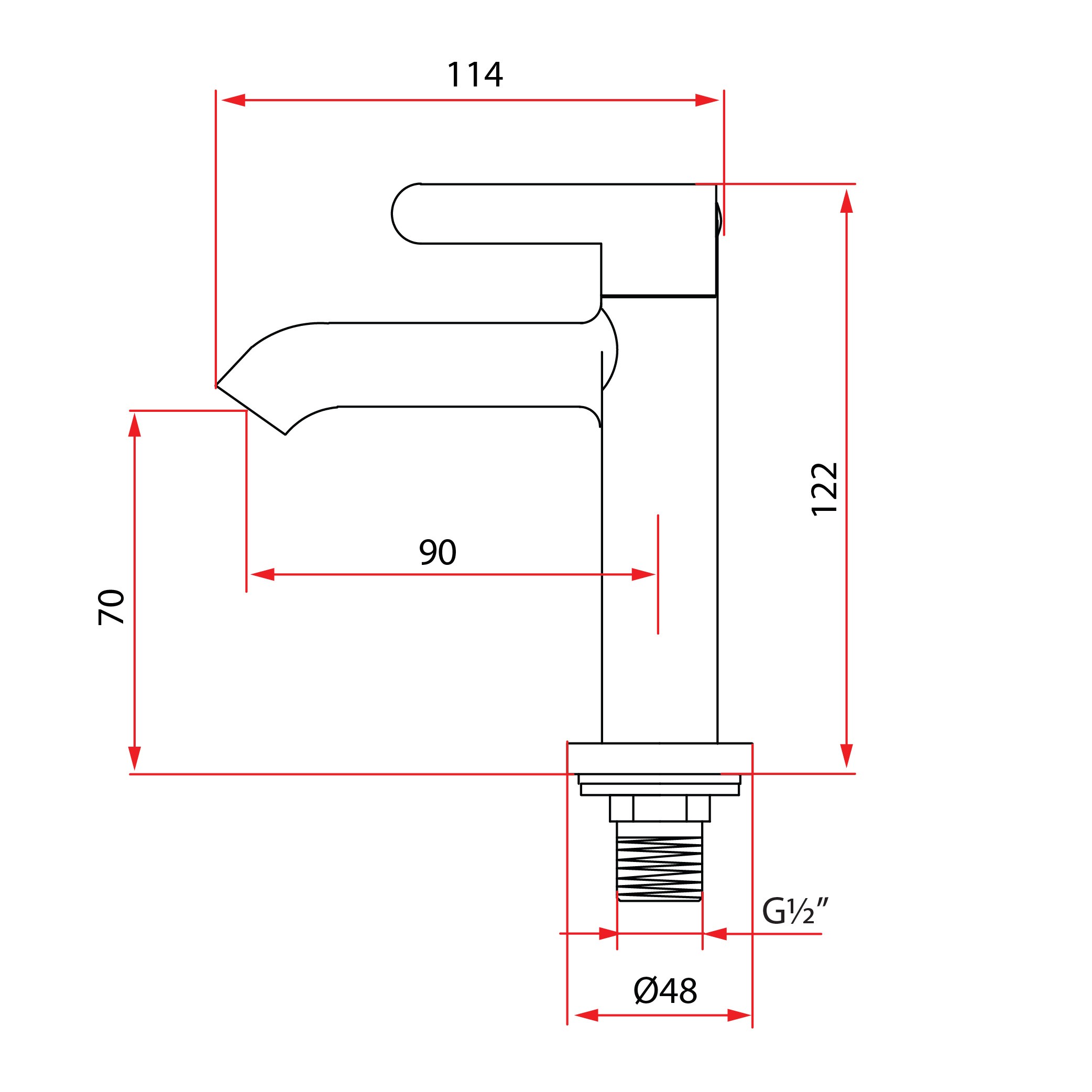 RUBINE Alta P91325-BK Pillar Tap