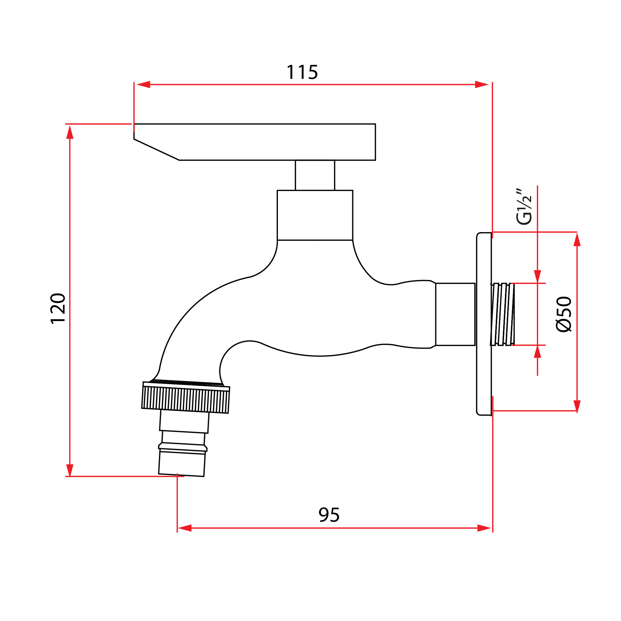 RUBINE Fresco U97375 Union Tap