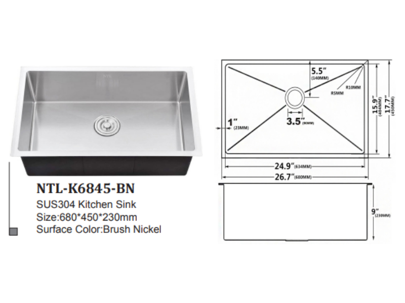 NTL K6245 Handmade Kitchen Sink