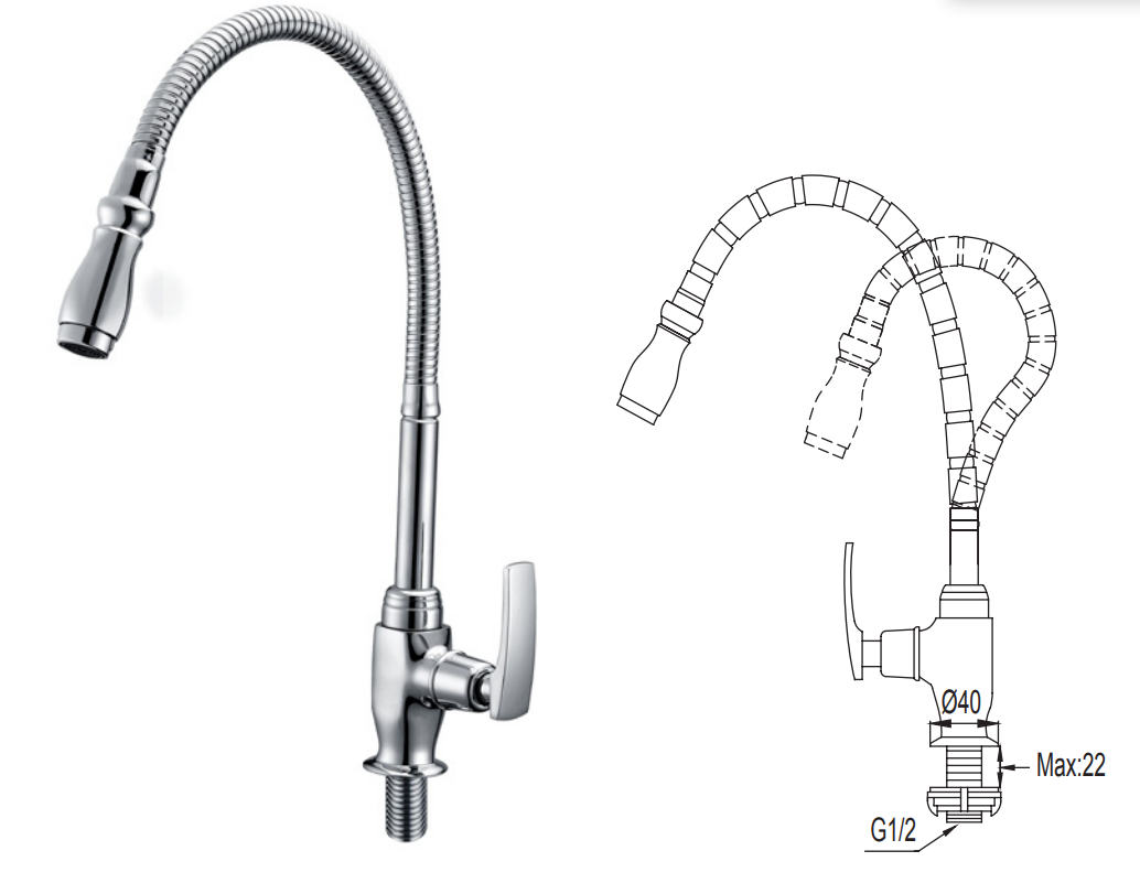 NTL 1612-C Kitchen Cold Tap