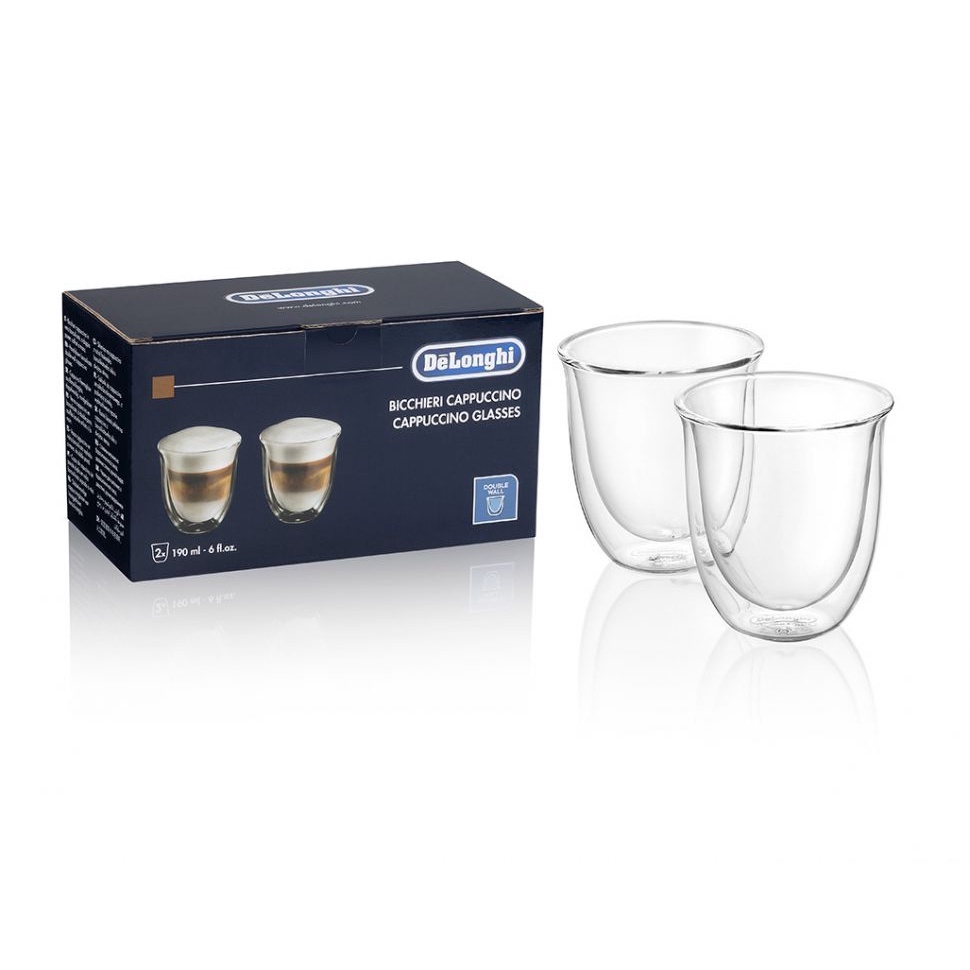 Delonghi Cappuccino Double Wall Thermal Glasses - COFFEE