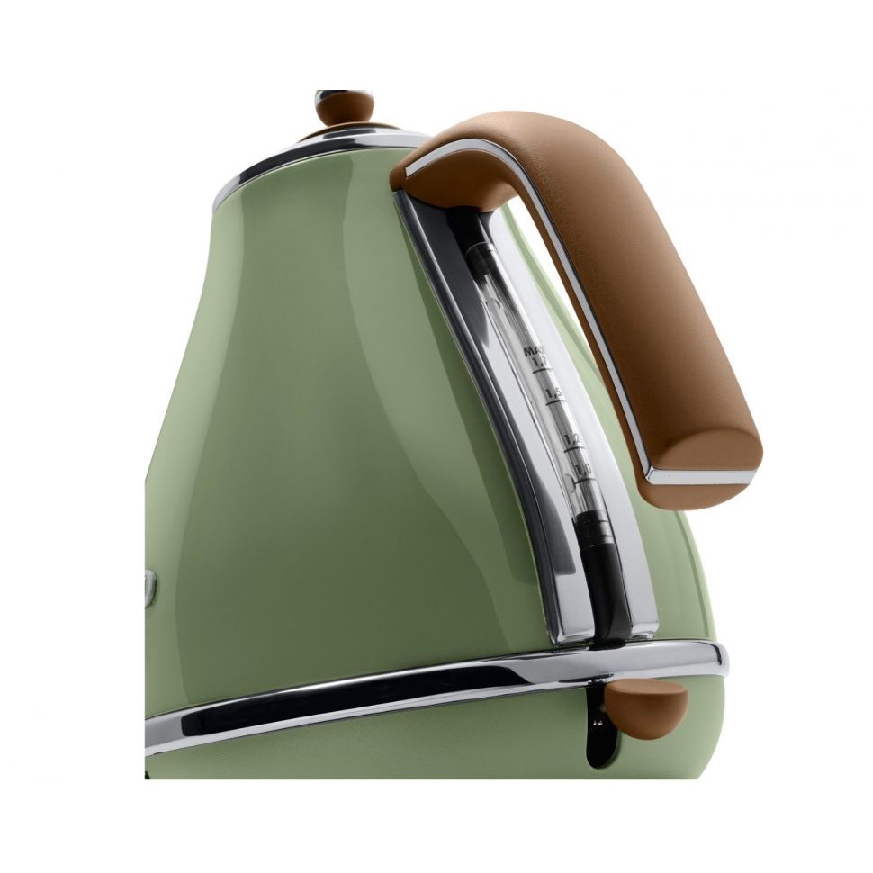 Delonghi Icona Vintage Olive Green Kettle 1.7L - Kettles - KBOV2001.GR