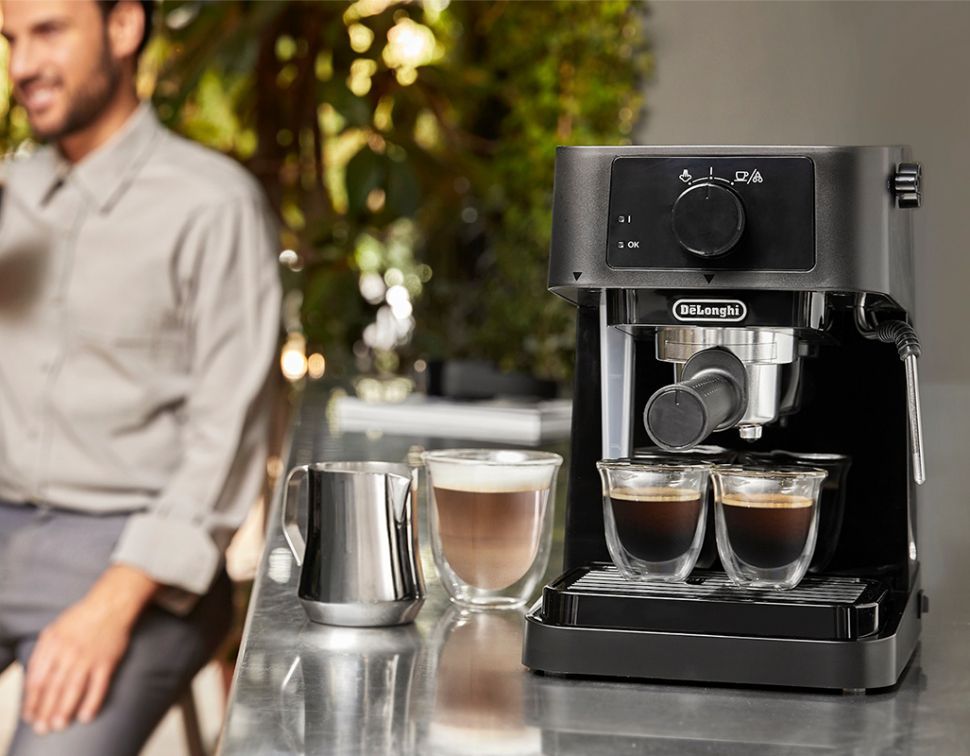 DeLonghi Stilosa Manual Pump Coffee Machine - Pump Espresso Coffee Machines