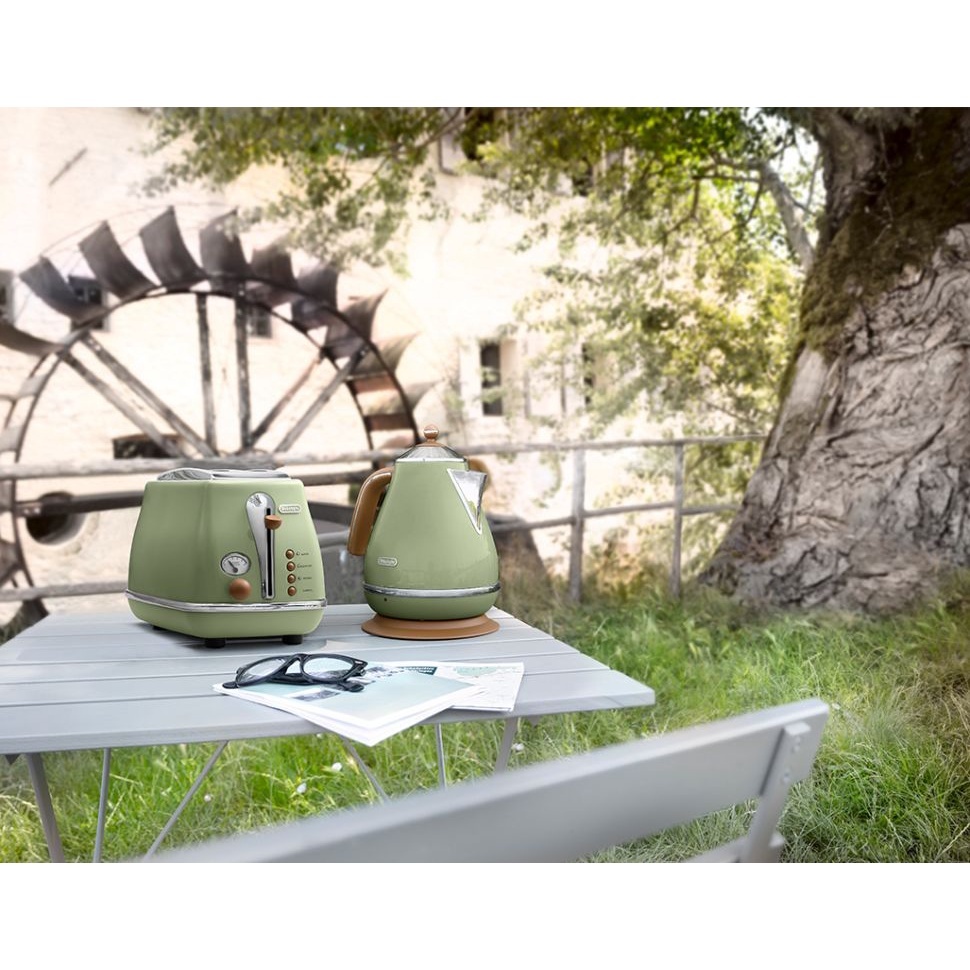 Delonghi Icona Vintage Olive Green 2-Slice Toaster (Lid) - Toasters - HOME & KITCHEN