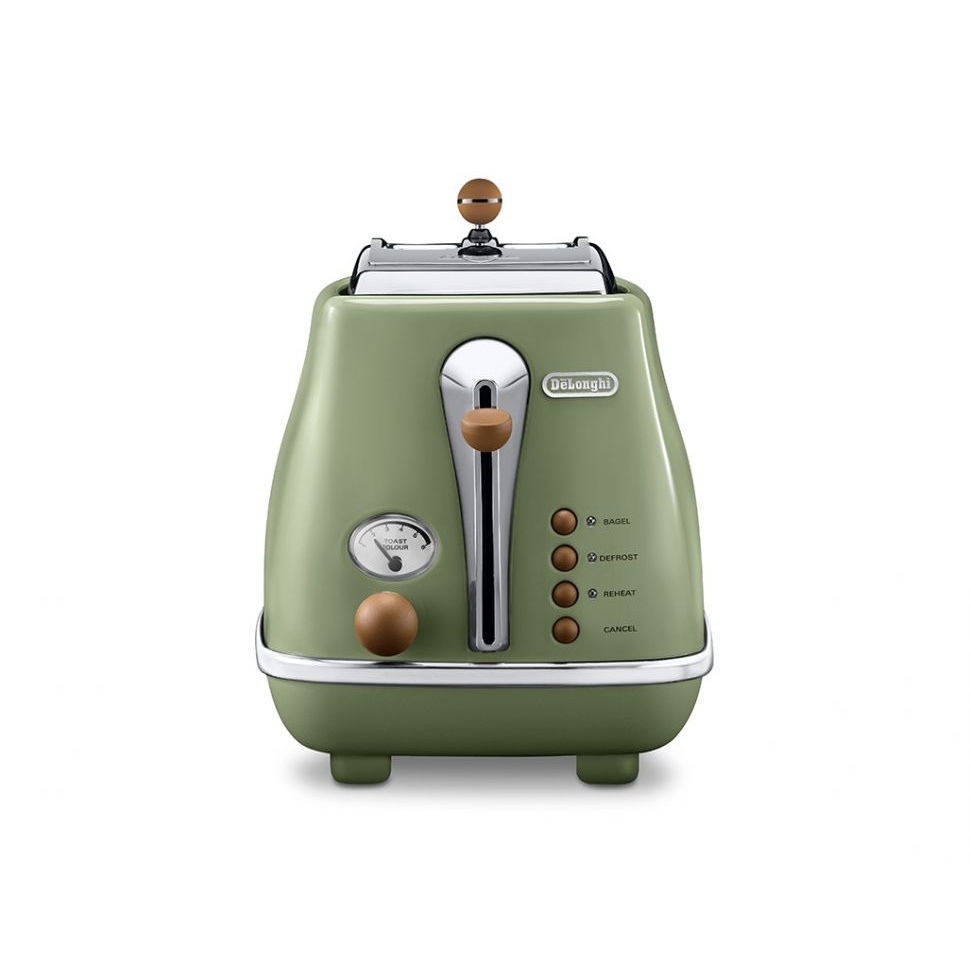 Delonghi Icona Vintage Olive Green 2-Slice Toaster (Lid) - Toasters - HOME & KITCHEN